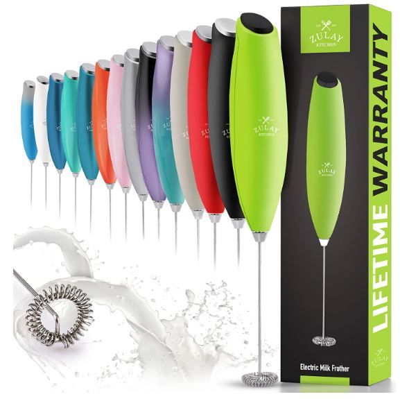 Photo 1 of ** USED ** Zulay Milk Frother for Coffee with Upgraded Titanium Motor - Handheld Frother Electric Whisk, Milk Foamer, Mini Blender and Electric Mixer Coffee Frother for Frappe, Matcha, No Stand - Clover Green
