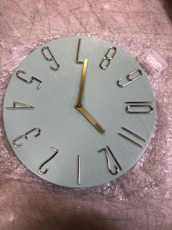 Photo 1 of ** USED ** TEAL AND GOLD CLOCK 