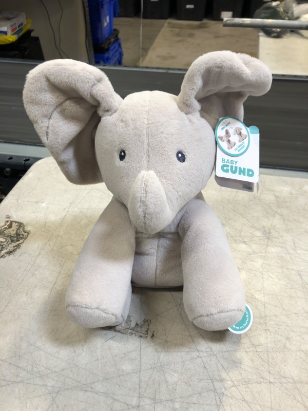 Photo 2 of ** USED ** GUND Baby Official Animated Flappy The Elephant Stuffed Animal Baby Toy Plush for Baby Boys and Girls, Gray, 12" (Song Styles May Vary)
