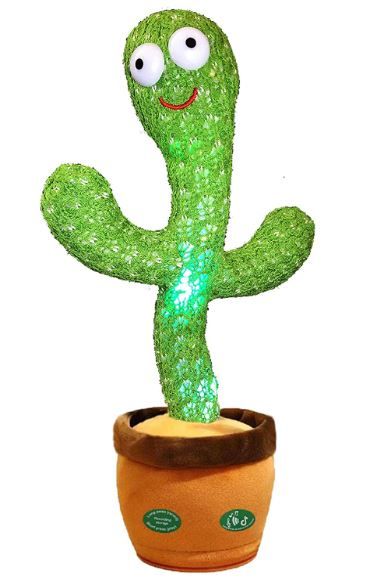 Photo 1 of ** USED READ NOTES ** Pbooo Dancing Cactus Toy,Talking Repeat Singing Sunny Cactus Toy 120 Pcs Songs for Baby 15S Record Your Sound Sing+Repeat+Dancing+Recording+LED
