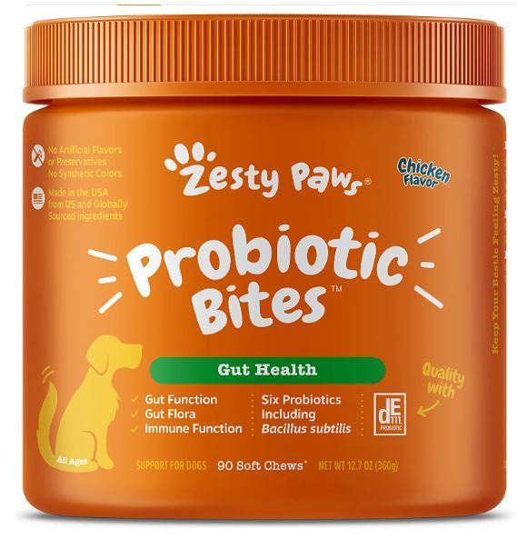 Photo 1 of ** USED ** (( EXPIRATION DATE : 02/2023 )) Zesty Paws Probiotics for Dogs - Probiotics for Gut Flora, Digestive Health, Occasional Diarrhea & Bowel Support - Clinically Studied DE111 - Functional Dog Supplement Soft Chews for Pet Immune System

