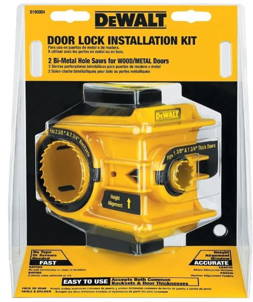 Photo 1 of ** USED READ NOTES **  DEWALT Door Lock Installation Kit, Bi-Metal (D180004)
