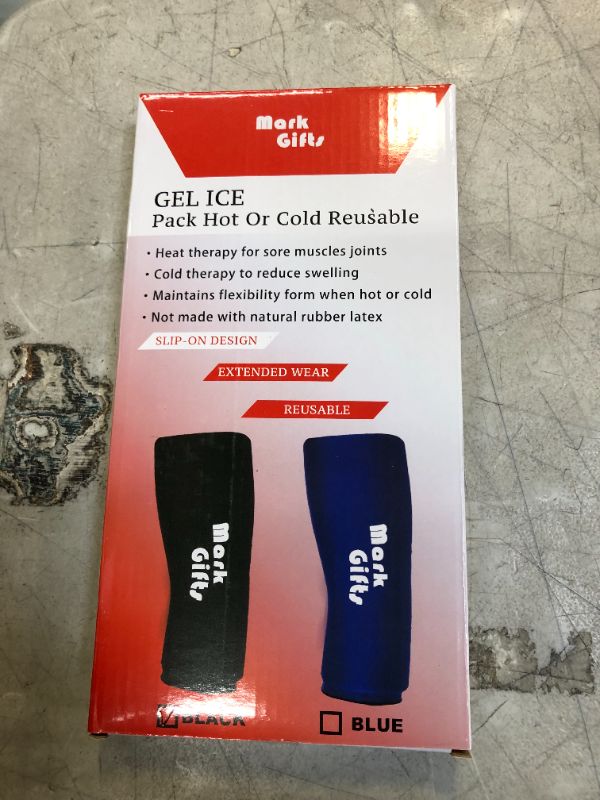 Photo 1 of MarkGifts Ice Pack Hot & Cold Therapy for Elbow, Wrist, Knee Relief- 360° Compression Sleeve Reusable Elastic Gel Ice Pack-Sized for Unisex Adult- for Hamstring & Sports Recovery?Black-S