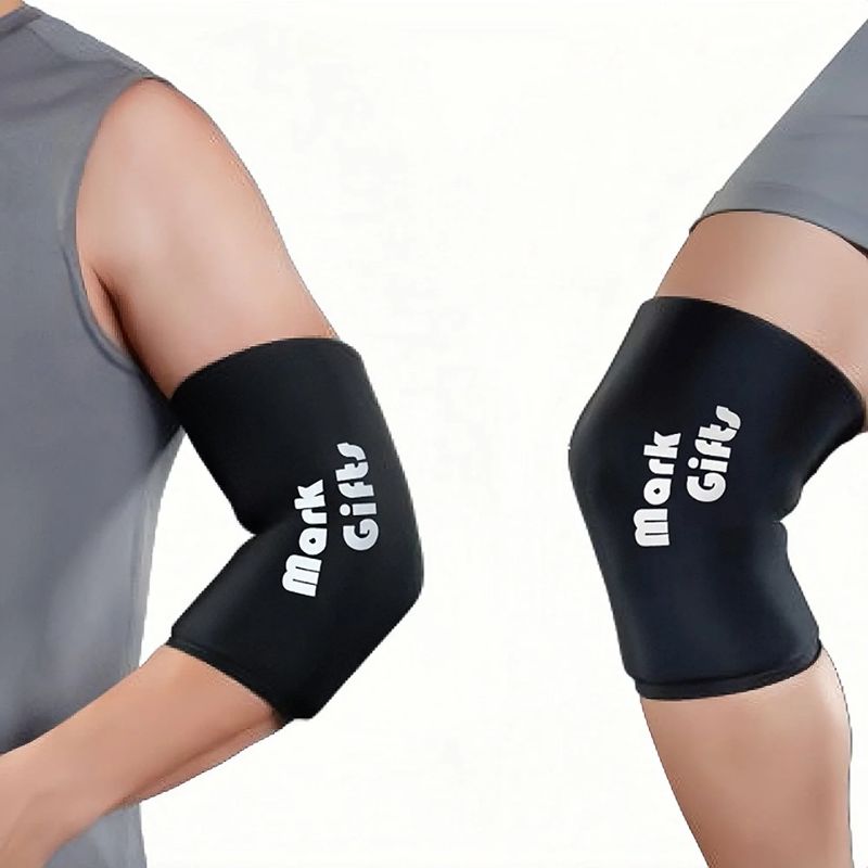 Photo 1 of MarkGifts Ice Pack Hot & Cold Therapy for Elbow, Wrist, Knee Relief- 360° Compression Sleeve Reusable Elastic Gel Ice Pack-Sized for Unisex Adult- for Hamstring & Sports Recovery?Black-S