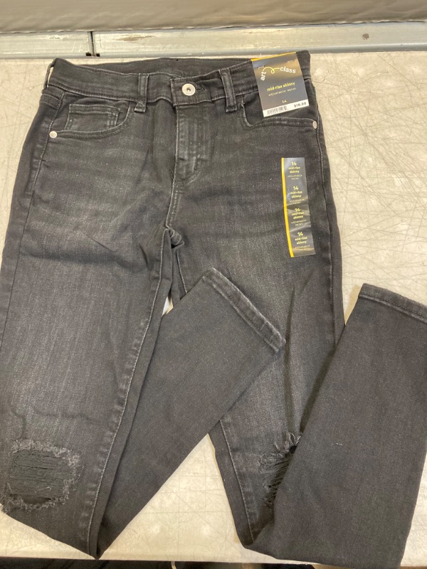 Photo 2 of Girls' Distressed Skinny Mid-Rise Jeans - Art Class™
, SIZE 14