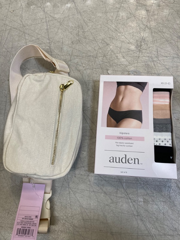 Photo 1 of 2 PCS WOMEN'S BAG AND PANTS BUNDLE - Women's Cotton Hipster 6pk - Auden Assorted XS, Black & Fanny Pack - Wild Fable™
