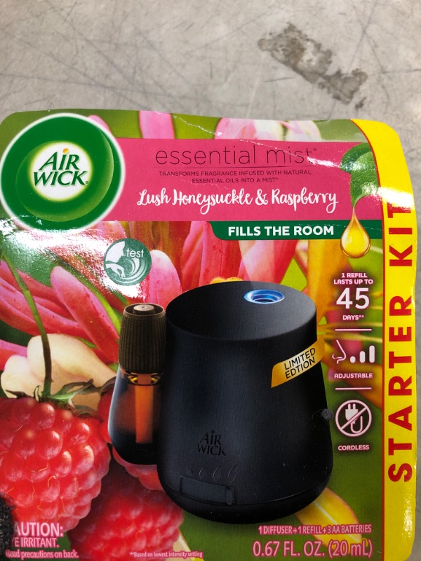 Photo 2 of Air Wick Essential Mist - Lush Honeysuckle and Raspberry Starter Kit - 2ct