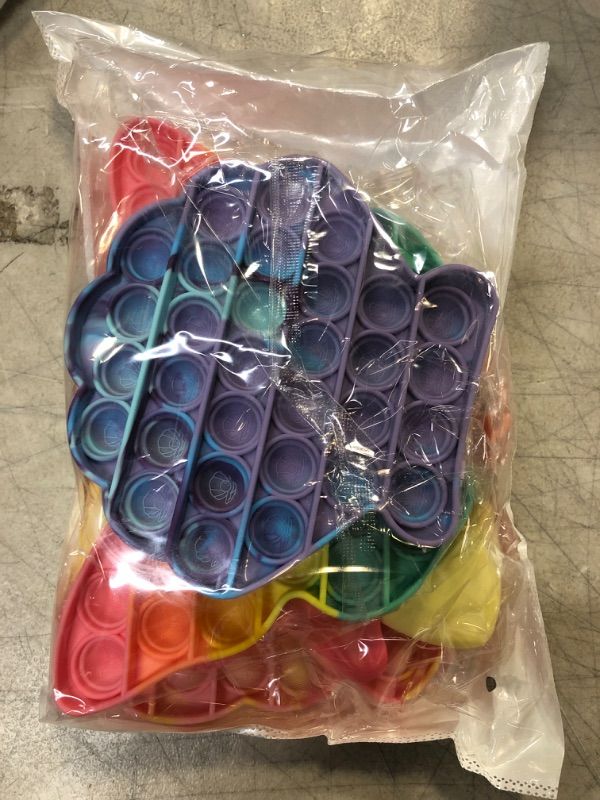Photo 1 of Asona 4 Packs Pop Push Bubble Toys Gift Sets for 4 5 6 7 8 Years Girls, Cute Animal Popping Fidget Sensory Toy for Birthday, New Year Gift Idea (Butterfly, Kitten Cat, Seashell, Bow) Rainbow Butterfly+pastel Kitten Cat+purple Blue Tie Dye Seashell+pink Ye