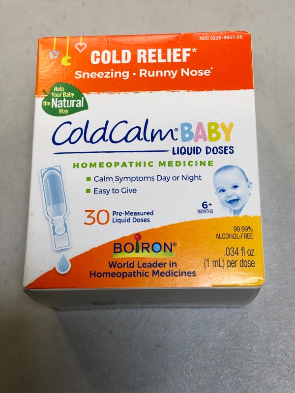 Photo 2 of Boiron ColdCalm Baby Single-Use Drops for Relief from Cold Symptoms of Sneezing, Runny Nose, and Nasal Congestion - Sterile and Non-Drowsy Liquid Doses - 30 Count EXP 01/2025