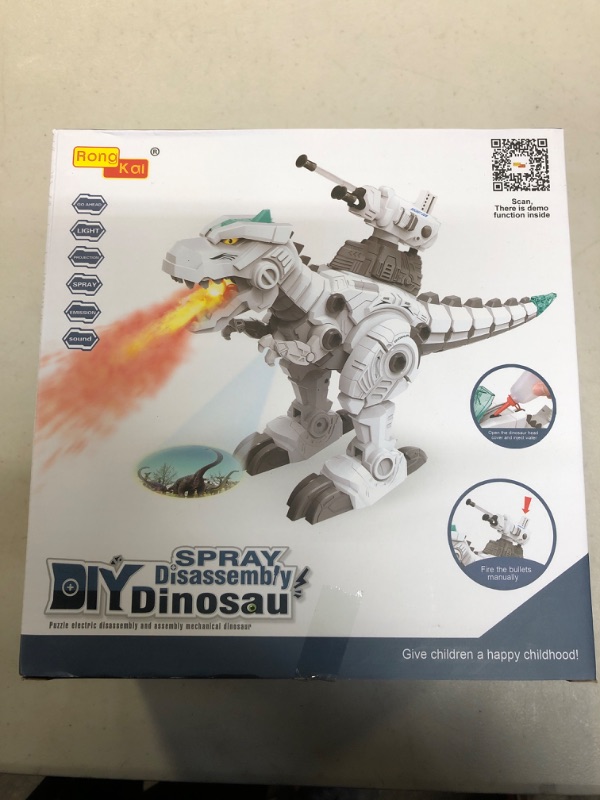 Photo 3 of Boys STEM Take Apart Dinosaur - Walking Dinosaur with Water Mist Spray & LED Lights Glowing Eyes & Projection Toys for 6 7 8 9 10 11 12 Old Boys Girls Gifts Spray Tyrannosaurus