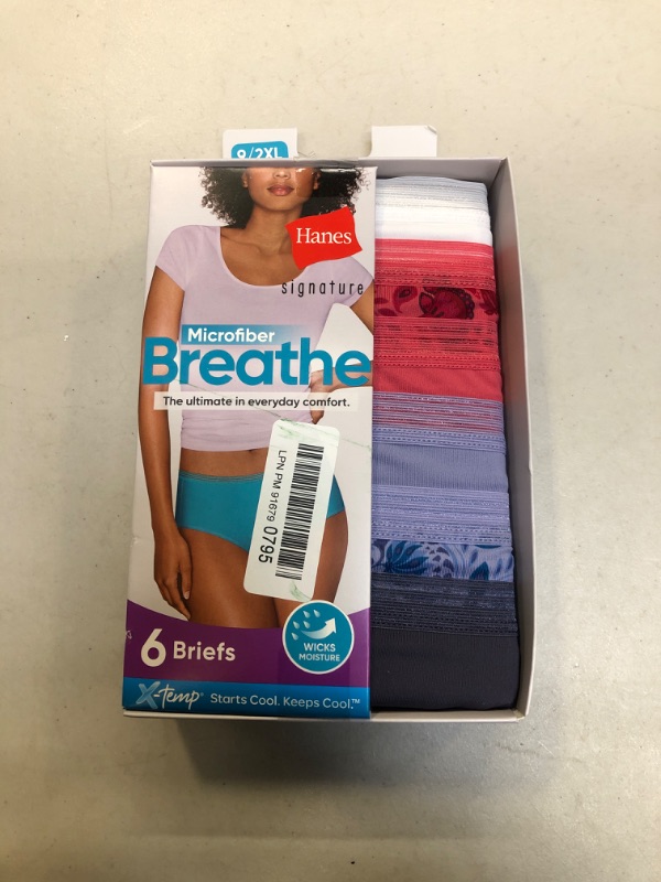 Photo 1 of (( SIZE 9 / 2XL )) HANES MICROFIBER BREATHE 6 BRIEFS 