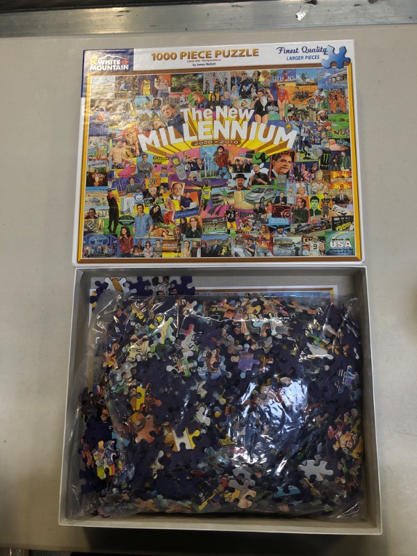 Photo 2 of ** USED READ NOTES ** White Mountain Puzzles The New Millennium - 1000 Piece Jigsaw Puzzle
