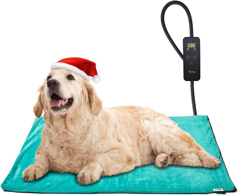 Photo 1 of ** USED **  (( SIZE 18' X 16' )) Toozey Pet Heating Pad, 6 Adjustable Temperature Dog Cat Heating Pad with Timer, Indoor Pet Heating Pads for Cats Dogs with Chew Resistant Cord, Electric Pads for Dogs Cats, Pet Heated Mat
