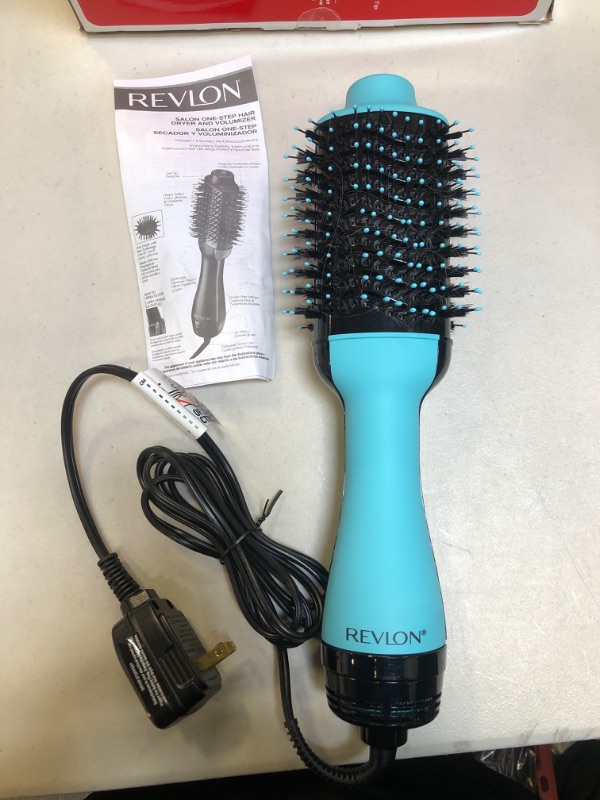 Photo 2 of ** USED READ NOTES ** (( COLOR MINT )) Revlon One-Step Hair Dryer & Volumizer 4.25" Nylon Hot Air Brush, Ionic, Mint
