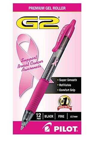 Photo 1 of ** USED ** Pilot® G-2™ Retractable Gel Pens, Fine Point, 0.7 mm, Pink Barrels, Black Ink, Pack Of 12
