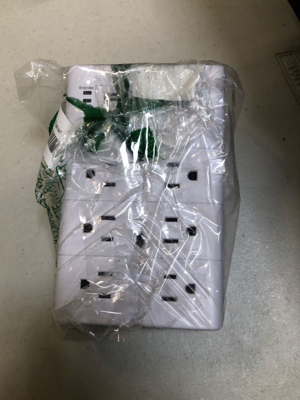 Photo 2 of ** USED ** Multi Plug Outlet, Outlet Splitter, POWSAV Surge Protector Wall Mount with 12-Outlet Extender and 3 USB Ports(Smart 3.4A Total) for Home, Office, Dorm Essentials, Hotel, White, ETL Listed
