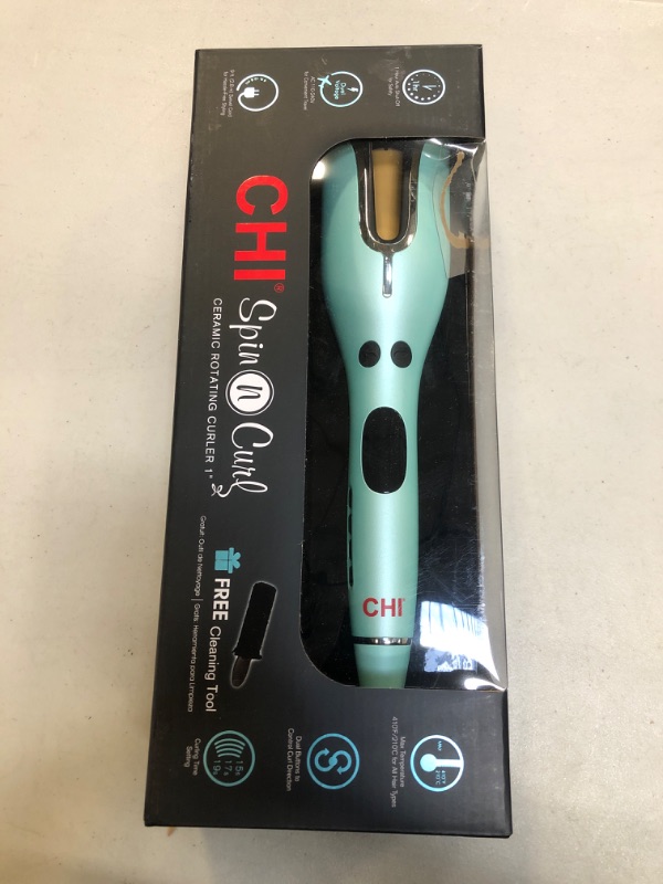 Photo 2 of ** USED ** (( COLOR MINT )) CHI Spin & Curl Ceramic Rotating Curler - 1"

