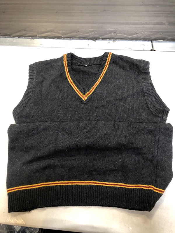 Photo 1 of (( SIZE XL )) ** USED ** GREY VEST WITH YELLOW AND RED TRIM 