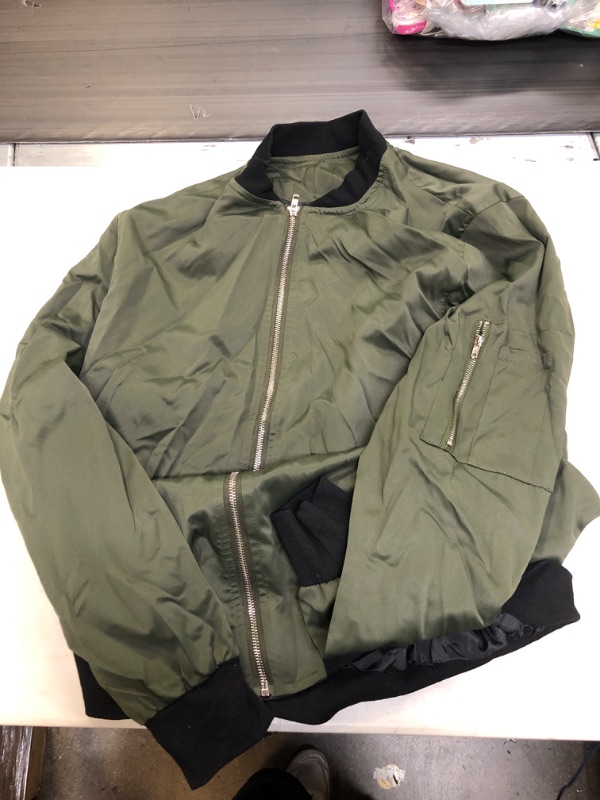 Photo 1 of ** USED ** (( SIZE LARGE )) GREEN ZIP UP JACKET 