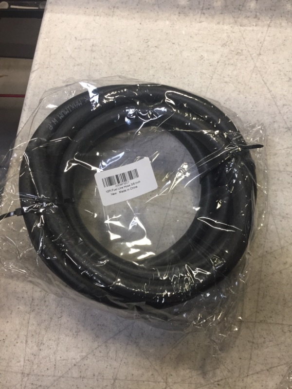 Photo 2 of 10 Feet Fuel Line Hose, 3/8 Inch Inside Diameter NBR Fuel Line Hose, Black Fuel Systems Engines Hose Braided Rubber Fuel Line Hose
