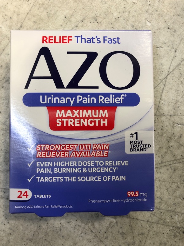 Photo 2 of AZO Urinary Pain Relief Maximum Strength | Fast relief of UTI Pain, Burning & Urgency | Targets Source of Pain | #1 Most Trusted Brand | 24 Tablets AZO Max Strength 24CT