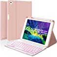 Photo 1 of Keyboard Case for iPad 10.2" 9th/8th/7th Generation 2021/2020/2019, Detachable Bluetooth Keyboard with Magnetic Protective Cover for iPad Air 3rd Gen 10.5"/iPad Pro 10.5 inch with Pencil Holder(Pink)