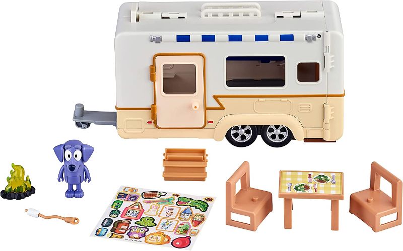 Photo 1 of Bluey Caravan Adventure Playset, with 2.5" Jean Luc Figure
