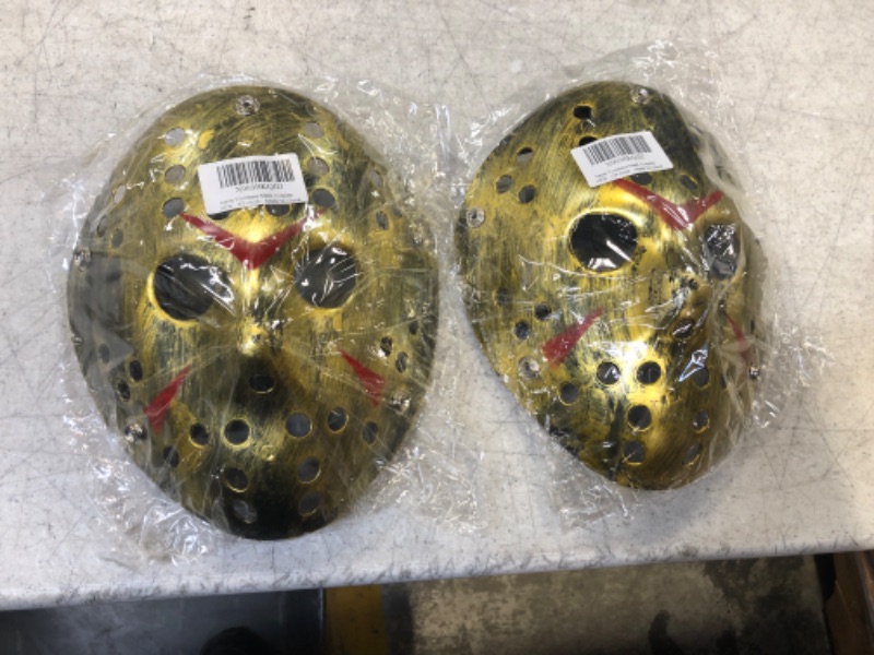 Photo 2 of 2x Halloween Jason Face Mask Retro Thicken Horro for Festivals, Masquerade Party, Carnival
