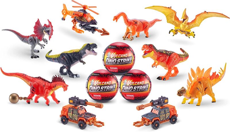 Photo 1 of 5 Surprise Dino Strike Series 4 (5 Pack) by ZURU Amazon Exclusive Mystery Collectible Mini Dinosaur Toys Fossils Capsules for Boys and Kids (5 Pack), Multi-Color, 77243
