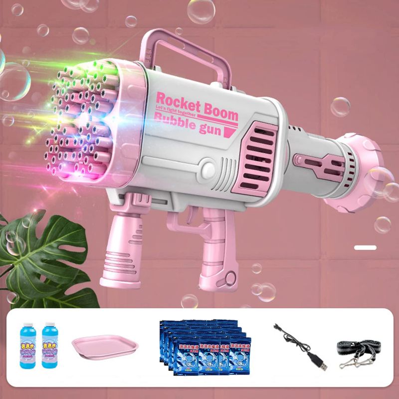 Photo 1 of Bubble Gun, Bubble Machine for Kids, 64 Holes Rocket Bubble Launcher with 20 Packs of Bubble Solution, Children's Toys Gifts for Adults Children Playing and Indoor Outdoor Party Wedding  -- FACTORY SEALED --
