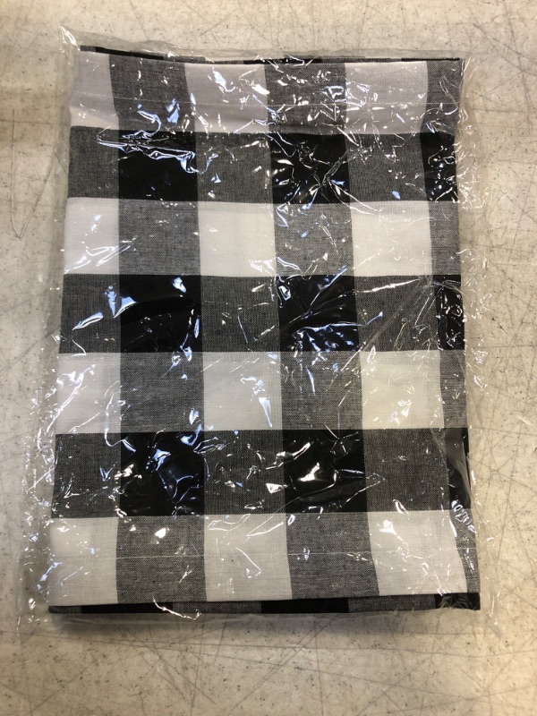 Photo 2 of ARKSU Buffalo Plaid Table Runner 12X108inch,Black and White Check Table Runner for Christmas, 
