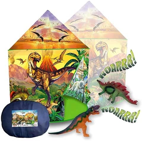 Photo 1 of Dinosaur Discovery Kids Tent with Roar Button,Kids Tent with 2 Pcs Dinosaurs,Pop Up Tent for Kids, Dinosaur Toys for Kids Girls & Boys, Kids Play Tent, Outdoor and Indoor Tents for Kids…
