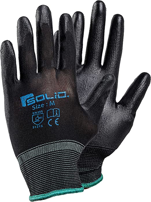 Photo 1 of 2 COUNT OF Solid. Work Gloves for Men & Women | Cut Resistant | Grip Mechanic Gloves for Safety Working Outdoors and Construction
6 PAIRS