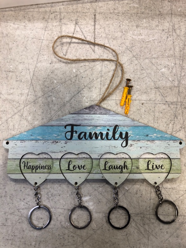 Photo 1 of  Frame Key Holder, Wooden Key Hangers for Rustic Home Decor, Key Organizer Mount with 5 Hooks for Entryway or Mudroom, Garage, Office, Farm