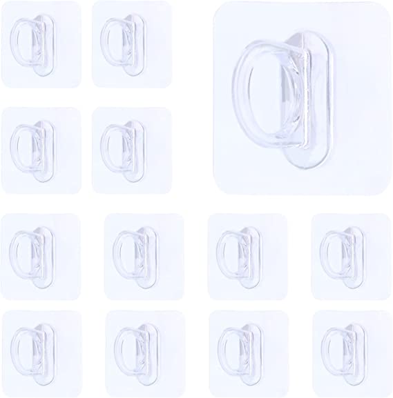 Photo 1 of AIEX 20pcs Ring Shaped Wall Adhesive Hooks Heavy Duty, Plastic Multifunctional Wall Hooks for Hanging Without Nails Strong Self Adhesive Cabinet Hooks for Spray Bottles Bathroom Kitchen Home