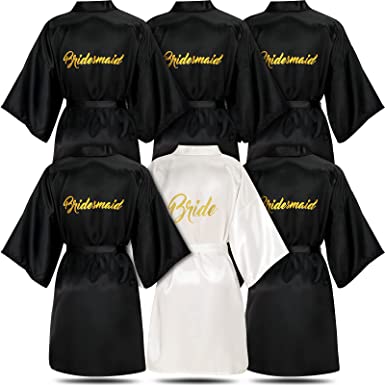 Photo 1 of 
Brand: Janmercy
6 Pieces Bridesmaids Robes for Wedding Bridal Robes Matron of Honor Maid of Honor Robe Wedding Robes for Bridal Party Gift size M 