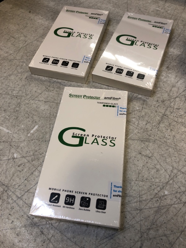 Photo 1 of (3 Pack) amFilm Glass Screen Protector Compatible with iPhone 14 Plus (6.7" 2022) and iPhone 13 Pro Max (6.7" 2021), Tempered Glass with Easy Installation Tray - Case Friendly 3 COUNT  ---- BRAND NEW FACTORY SEALED 
