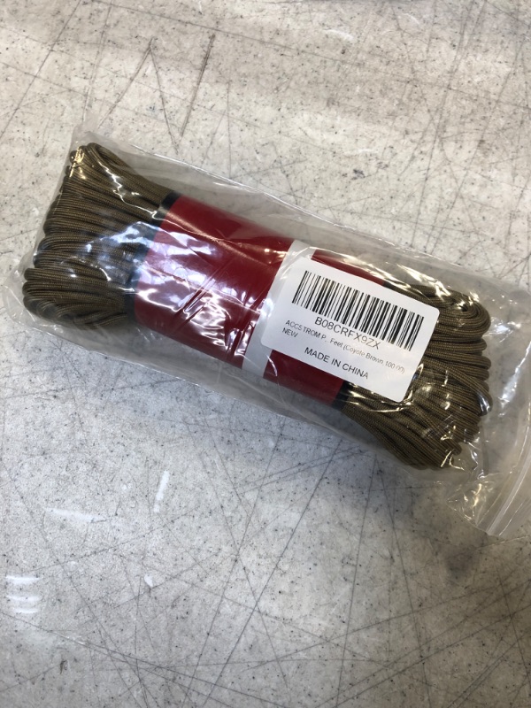 Photo 2 of 650lb Paracord Parachute Cord, Mil-Spec Type III, Nylon Paracord for Paracord Bracelet, Paracord Keychain(100ft, Coyote Brown) 100ft Coyote Brown