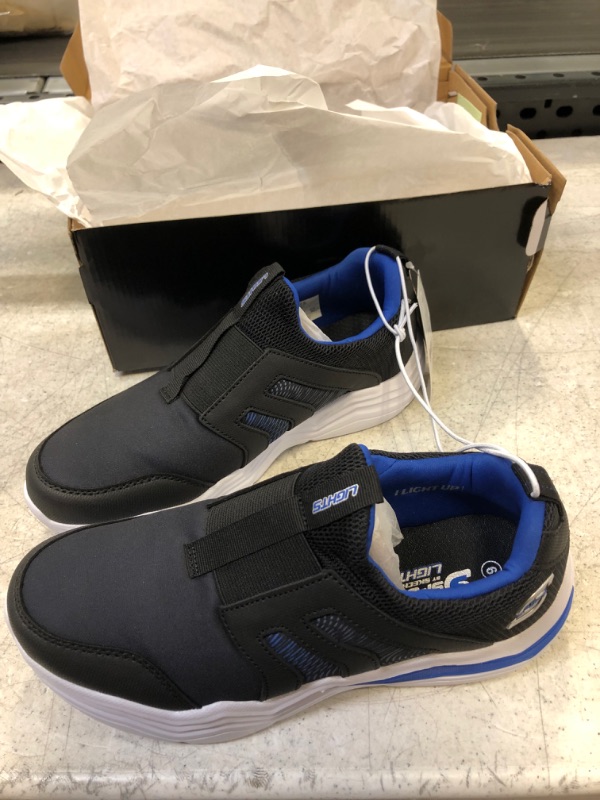 Photo 5 of Boys' S Sport by Skechers Riker Light-up Slip-on Performance Sneakers - Black/Blue SIZE 6
