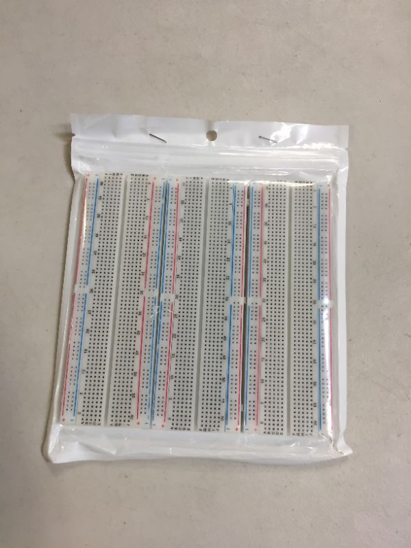 Photo 2 of Hahiyo PCB Board Breadborad 830 Point Solderless Lay Flat Large Pitch Hole Firmly Hold Pin Snug Insert No Warp Wobble Springy Contact Point Adhesive Back for Proto Shield Electronics Blocks 3pcs 830-3Pieces