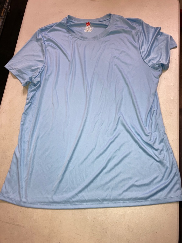 Photo 1 of HANES WOMENS COOL DRI BABY BLUE SHIRT , SIZE XL 