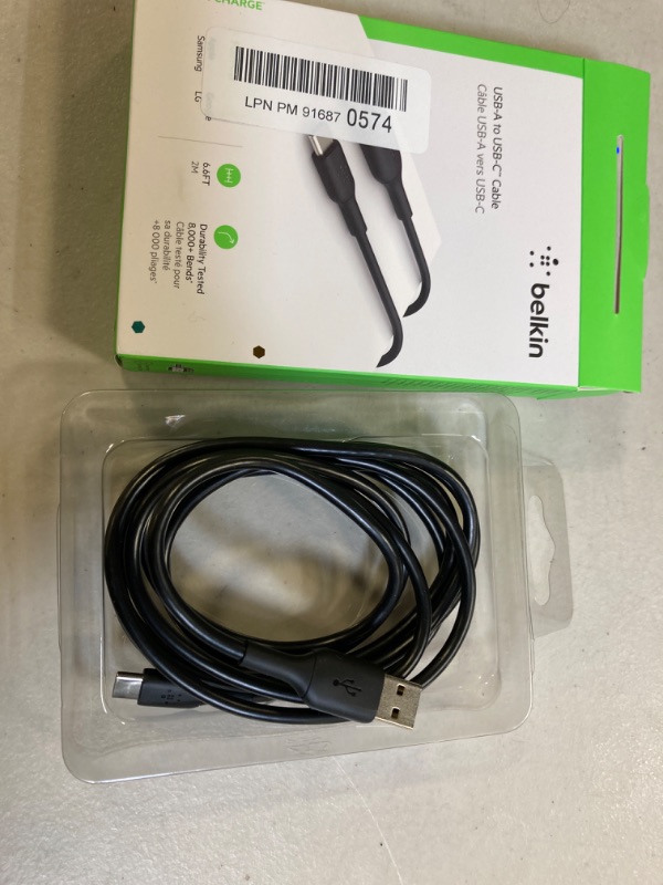 Photo 2 of Belkin Cab001bt2mbk 6.6-foot Boost USB-c to USB-a Cable (black)