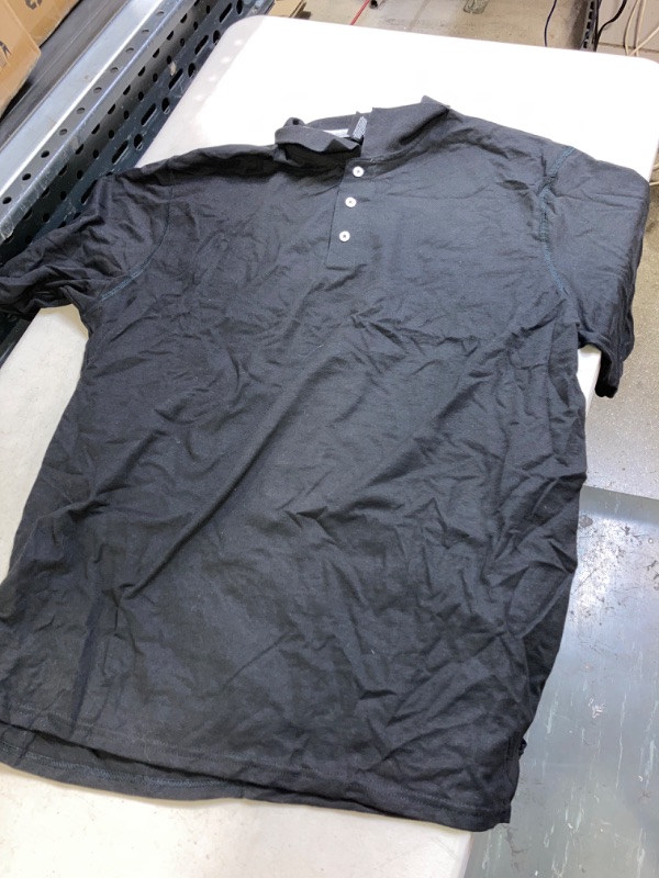 Photo 1 of HANES MEN'S BLACK POLO T SHIRT , SIZE XL 