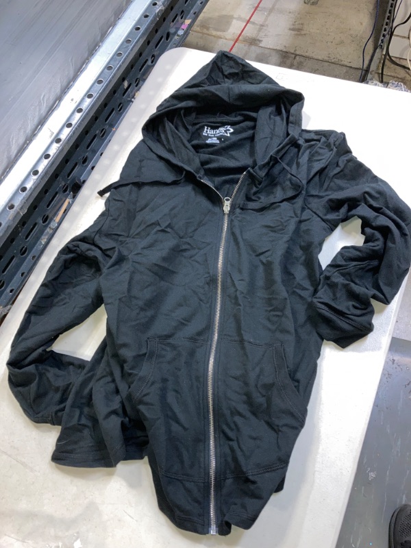 Photo 1 of HANES WOMENS BLACK ZIP UP SWEATER BASIC , SIZE XL 