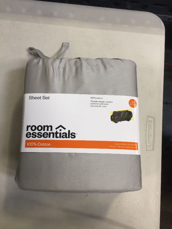 Photo 2 of 100% Cotton Sheet Set - Room Essentials - Size Twin/Twin XL - CASE IU=]=