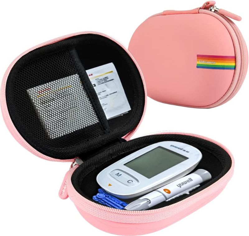 Photo 1 of (Case Only) Leayjeen Portable Case Compatible with Blood Glucose Monitor Kit, Holds Glucometer, Lancing Device, Blood Sugar Test Strips, Lancets and Other Diabetic Testing Accessories (Case Only) - SET OF 2 -