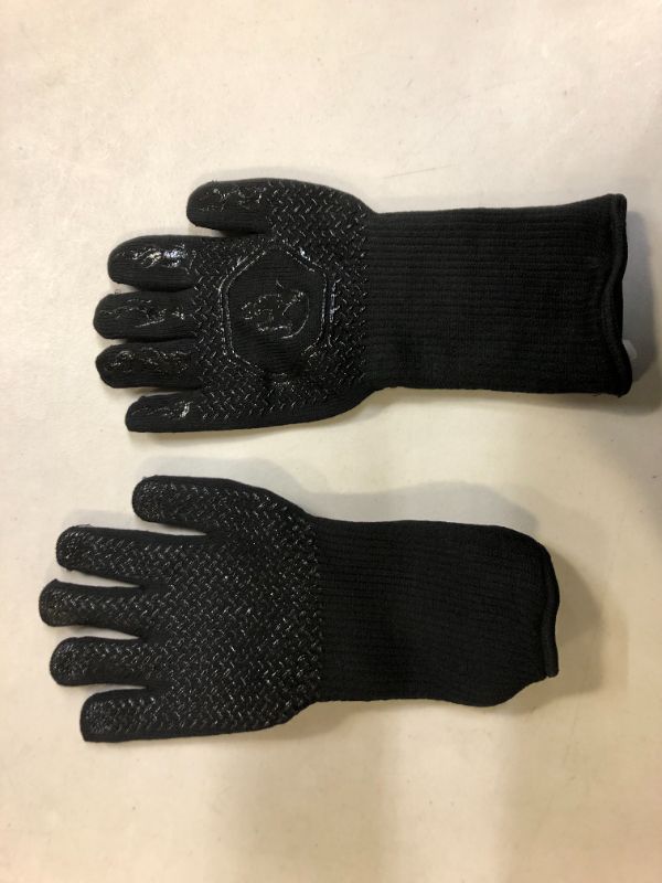 Photo 1 of BBQ Grill Gloves Heat Resistant: 1472 ? High Temp Resistance Fireproof Glove for Grilling Smoking Barbecue - Washable Long Silicone Oven Mitts Extreme Hot Proof Mittens for Kitchen Cooking Baking Black