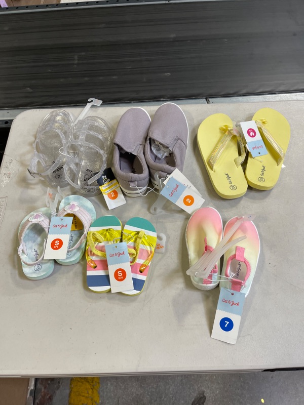 Photo 1 of Bundle- 6 Pair Kids Shoes/Sandals - Cat & Jack 
Various Sizes 