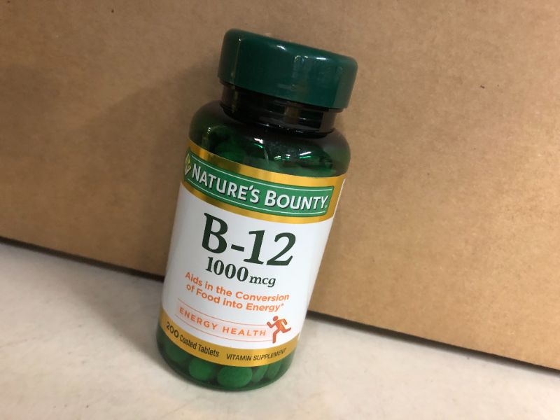 Photo 2 of Nature's Bounty Vitamin B12, Supports Energy Metabolism, Tablets, 1000mcg, 200 Ct Unflavored Exp--03/2025