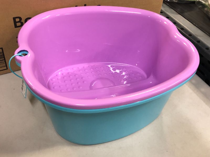 Photo 3 of 2 Pcs Foot Soaking Bath Basin - Large Foot Soaking Tub Foot Bath Spa Wash Basin Foot Bucket Foot Soaking Tub Feet at Home (Purple/Blue)
